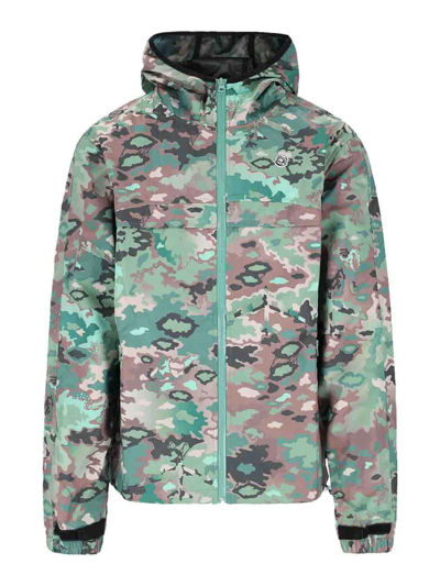 Billionaire Nothing Camo Hooded Windbreaker In Multicolor