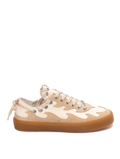 Bluemarble Wavy Applique Sneakers In Beige