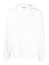 Diesel Macs Logo-embroidered Cotton Hoodie In Blanco