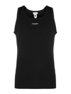 Dolce & Gabbana Stretch Cotton Tank Top With Logo Label Clothing In Black