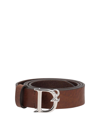 Dsquared2 D2 Statement Leather Belt In Beige