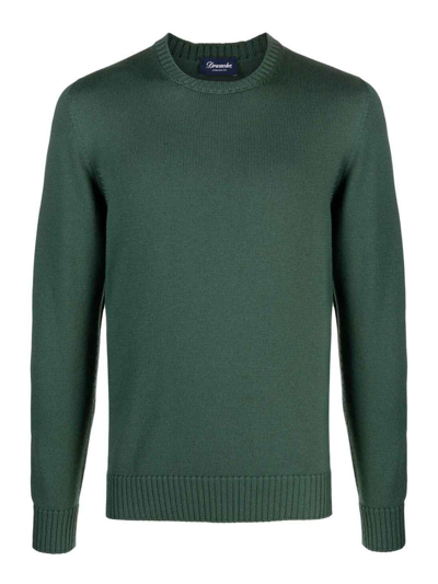 Drumohr Crew-neck Merino Wool Jumper In Verde