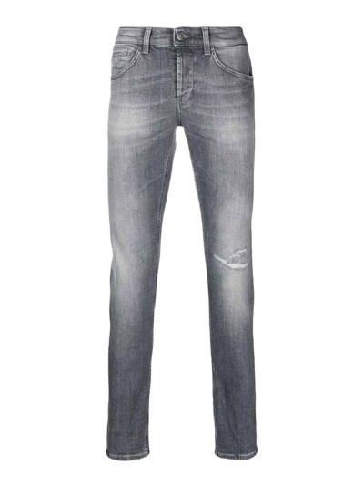 Dondup Stonewashed Organic-cotton Blend Jeans In Grey