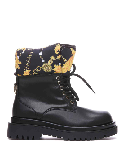 Versace Jeans Couture Couture Chain Ankle Booties In Black