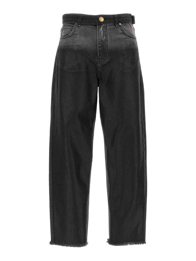 Pinko Maddie Sash Jeans In Grey/black