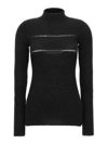 Msgm Knitwear Sweater Organza Insert In Black