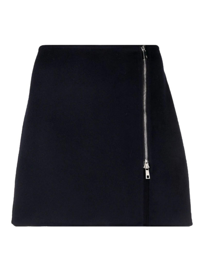 P.a.r.o.s.h A-line Side Zip-fastening Miniskirt In Blue