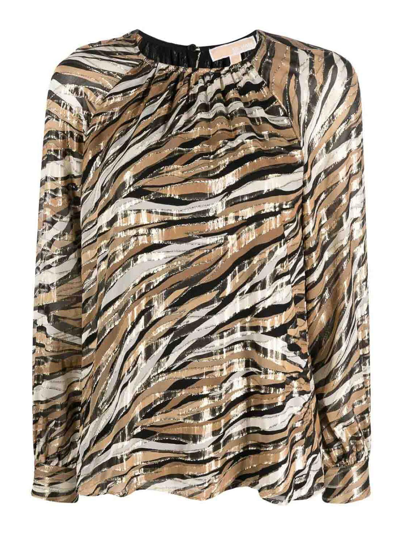 Michael Kors Printed Tunic In Gold