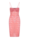 Oseree Floral Lace Midi Dress In Pink