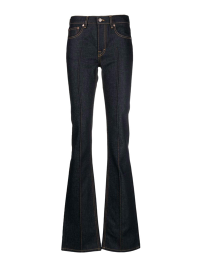 Filippa K Pintuck Flared Denim Jeans In Blue