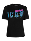 Dsquared2 Icon Cotton Easy Crew-neck T-shirt With Print In Black