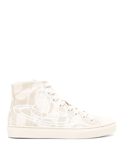 Vivienne Westwood Orb-motif Lace-up Sneakers In Neutrals