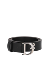 DSQUARED2 LEATHER BELT WITH SILVER LOGO