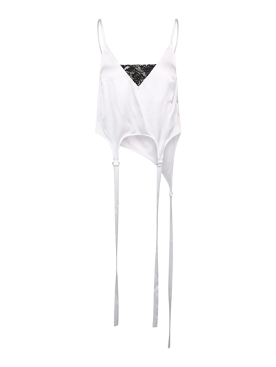 Ssheena Deconstructed Satin Camisole Top In 白色