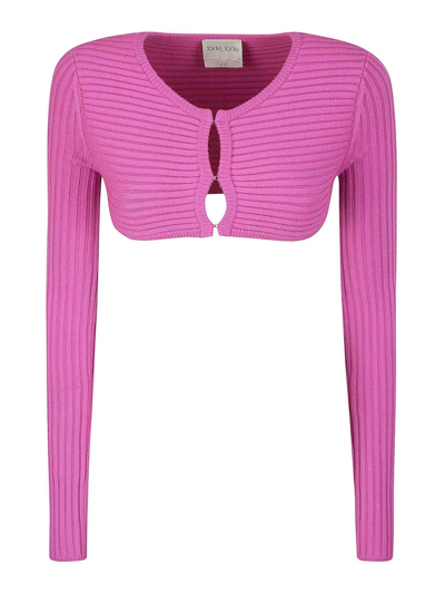 Forte Forte Ribbed-knit Cropped Top In Rosa