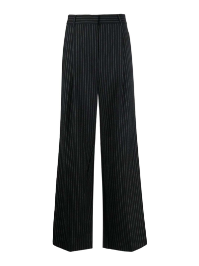 Michael Kors Pinstripe-pattern Palazzo Pants In Black