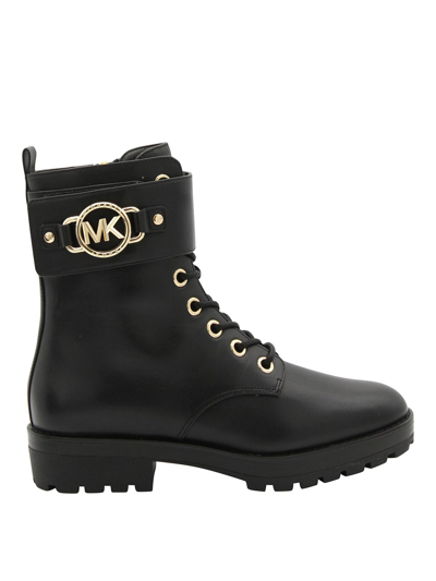 Michael Michael Kors Rory Lace-up Leather Boots In Black