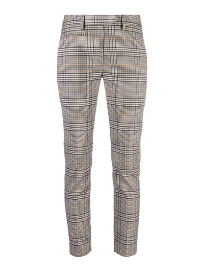 Dondup Perfect Checked Crop Trousers In Grey