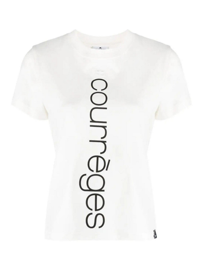 Courrèges Logo Tee In Blanco