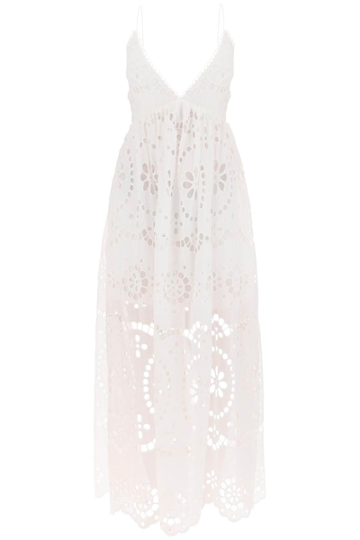 Zimmermann Linen Embroidered Lexi Dress In White