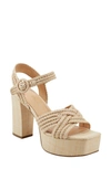 Marc Fisher Ltd Chesse Woven Crisscross Ankle-strap Platform Sandals In Light Natural 110