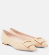 Roger Vivier Gommettine Ball Patent Leather Ballet Flats In White