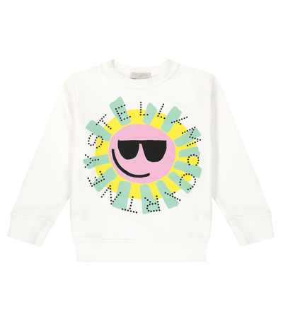 Stella Mccartney Kids' Sweatshirt Aus Bio-baumwolle Mit Logo In Weiss