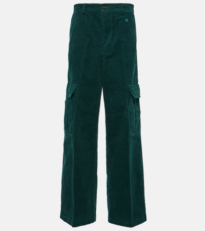 Acne Studios Cotton Corduroy Cargo Pants In Green