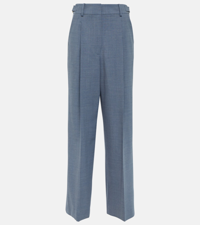 Jw Anderson Wool-blend Palazzo Pants In Blue