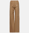 TOTÊME HIGH-RISE LEATHER STRAIGHT PANTS