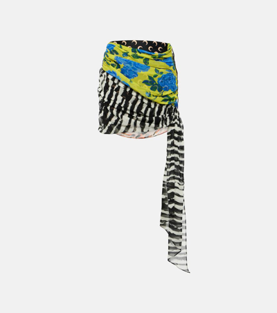 Marine Serre Regenerated Scarves Draped Skirt In Multi