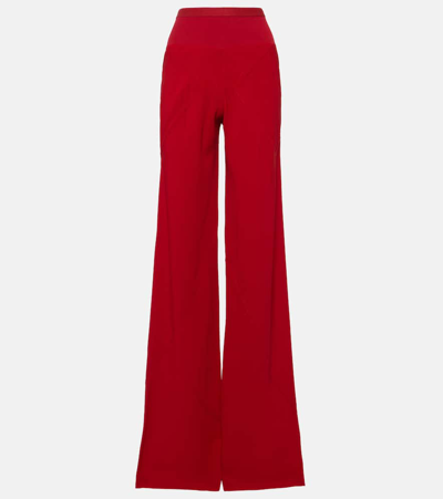 Rick Owens Crêpe Straight Trousers In Red