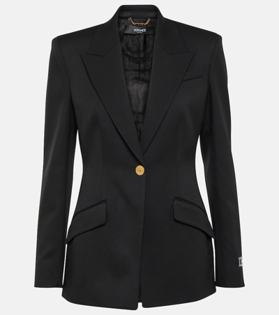 Versace Wool-blend Blazer In Black