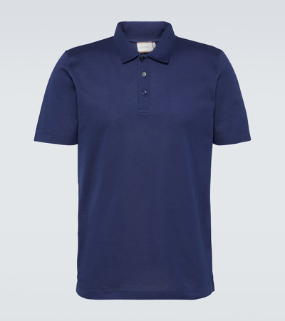 Canali Cotton Jersey Polo Shirt In Blue