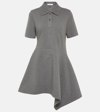 Jw Anderson Asymmetric Short-sleeve Mini Polo Dress In Grey