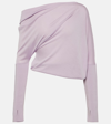 Tom Ford Off-shoulder Cashmere And Silk Sweater In Fragrant Lilac