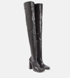 Amina Muaddi Marine Stretch 95 Latex Over-the-knee Boots In Grey