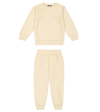 BALMAIN COTTON FLEECE SWEATSHIRT AND SWEATPANTS SET