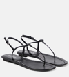 Prada Patent Leather Thong Sandals In Black