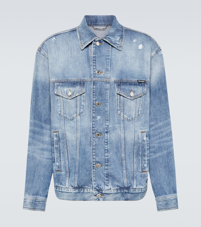 Dolce & Gabbana Distressed Denim Jacket In Blue