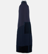 Simkhai Hazel Pleated Crepe Halterneck Midi Dress In Blue