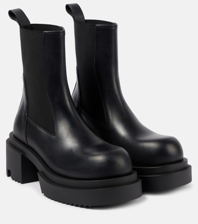 RICK OWENS BEATLE LEATHER ANKLE BOOTS