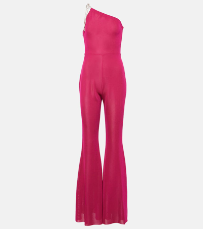 Alexandre Vauthier One-shoulder Flared Jumpsuit In Pink