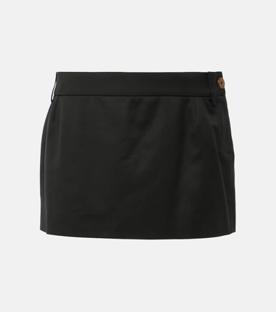 Vivienne Westwood Low-rise Wool Miniskirt In Black