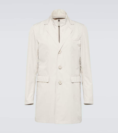 Herno Mockneck Coat In White