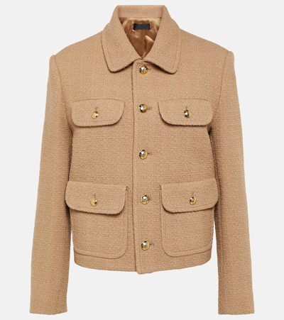 Nili Lotan Paloma Pocket-detailed Cotton-blend Jacket In Camel