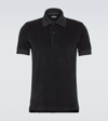Tom Ford Black Short-sleeves Polo In Cotton Piquet Jersey In Black