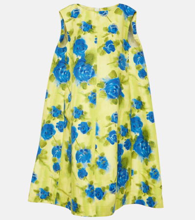 Marni Floral-print Cotton Midi Dress In Lemonyell