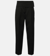 Jil Sander High-rise Wool Wide-leg Pants In Black