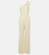 Chloé One-shoulder Linen Canvas Jumpsuit With Decorative Bow In White